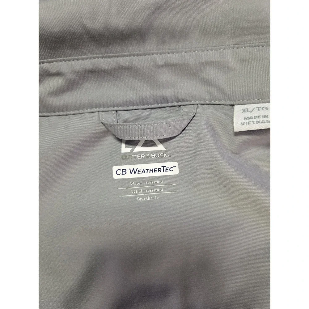 Cutter & Buck CB WeatherTec Men's XL Gray Full Zip Windbreaker Jacket...